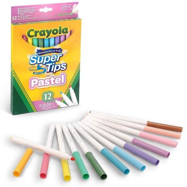 SuperTips Pennarelli Lavabili Punta Media Colori Pastello di Crayola
