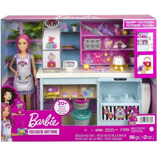 Barbie Postazione da Pasticceria 20 Accessori per Dolci di Mattel