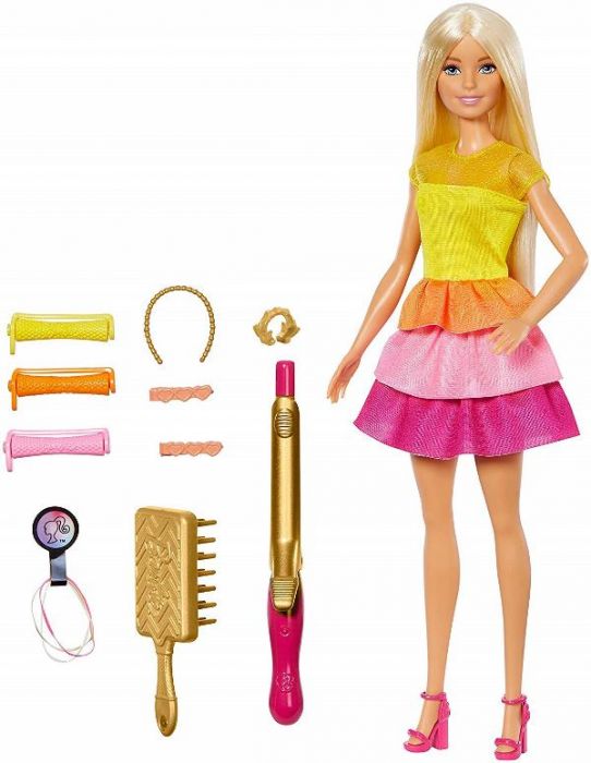 Barbie- Ricci Perfetti con Accessori di Mattel
