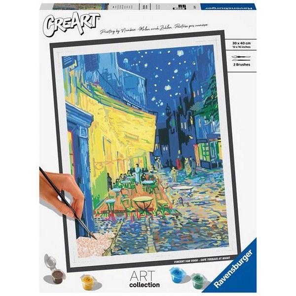 CreArt Van Gogh: Terrazza del caffè di sera, Kit per Dipingere con i Numeri  di Ravensburger