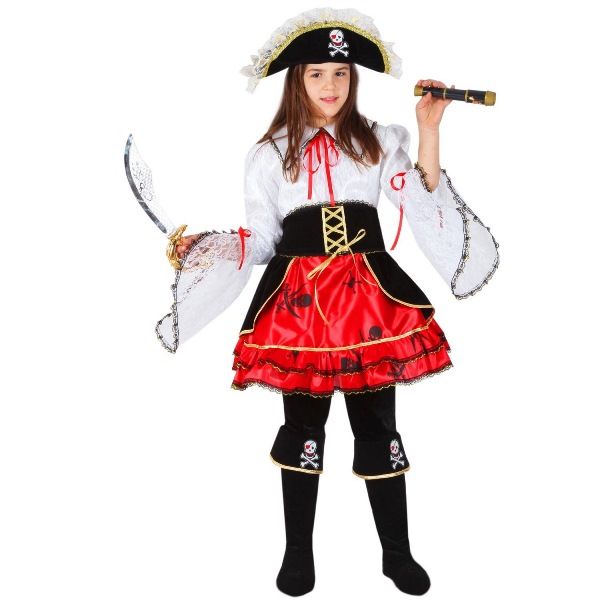 Set La Pirata dei Caraibi Bambina Carnevale-Halloween Taglia S 5/6 anni di  Roccobimbo